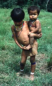 Child holding Baby